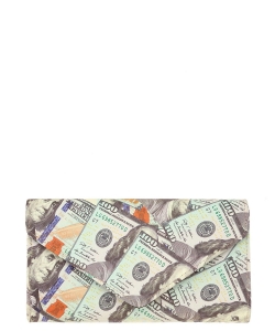 Dollar Print Clutch Bag 6759 GRAY